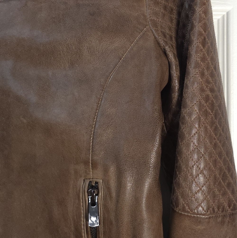 Bod & Christensen lambskin leather jacket size M Quilted Biker Cotton Linning - Picture 7 of 14
